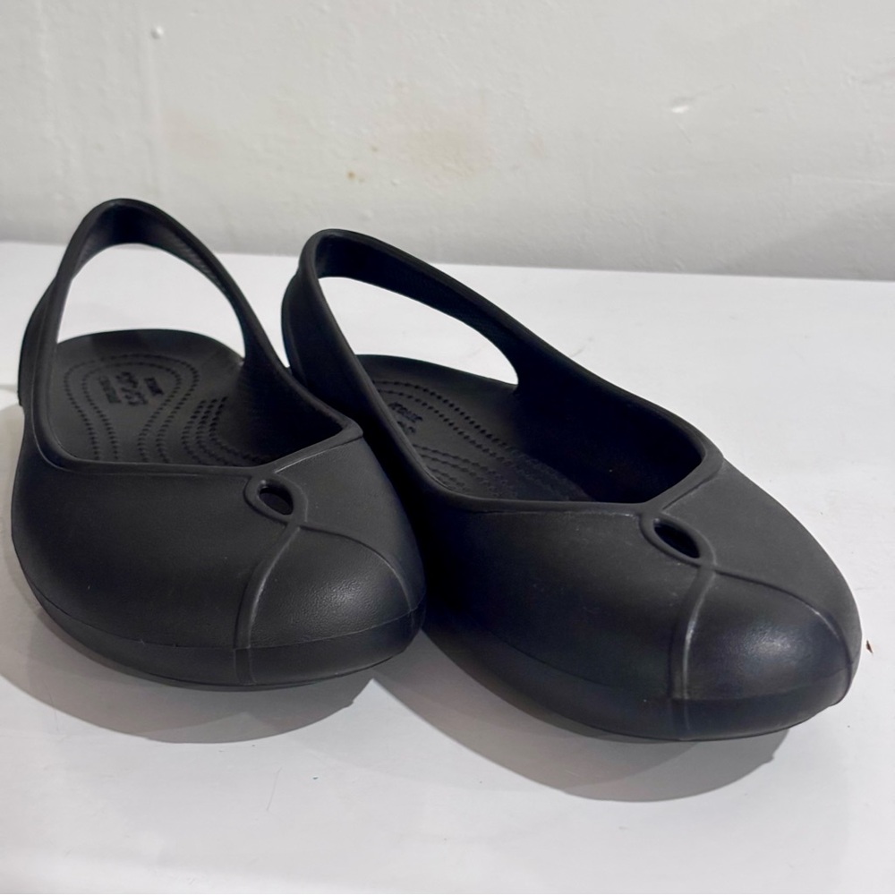 Crocs Women’s Black Slip-on Ballet Shoes - Size 9